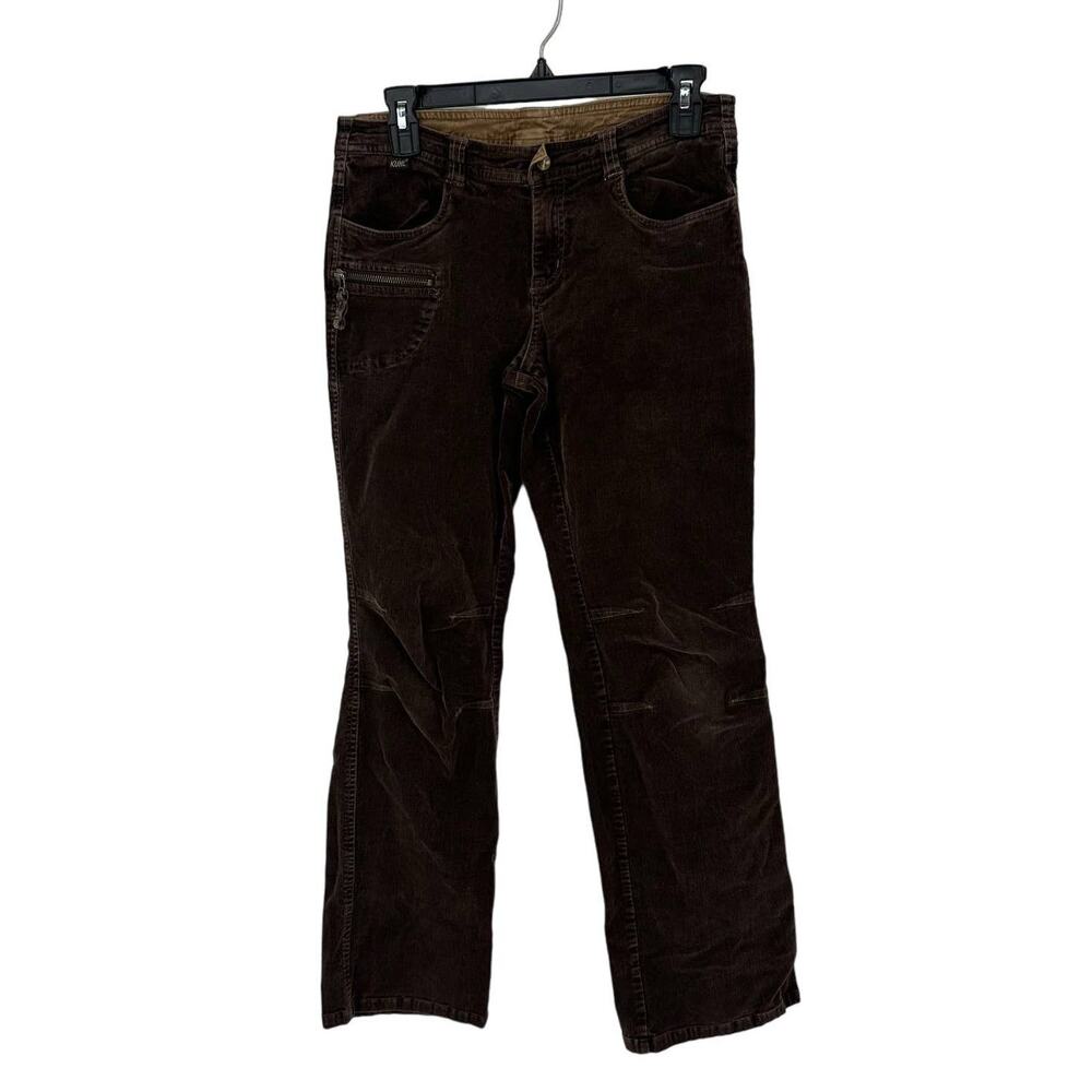 Kuhl women's pants size 6 corduroy brown stretch straight zipper pocket gorpcore